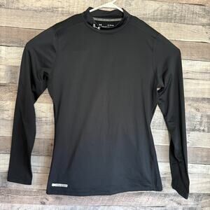 Under Armour Coldgear Compression Mock Neck Womens XL Black Baselayer